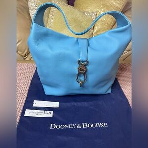 NWT Dooney & Bourke Caribbean Blue Logo Lock Shoulder Bag